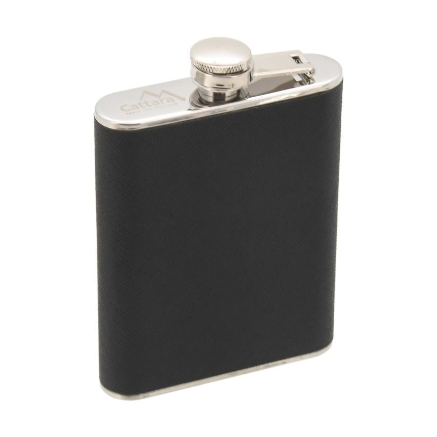 Kolba biodrowa z etui na cygara 175 ml czarna