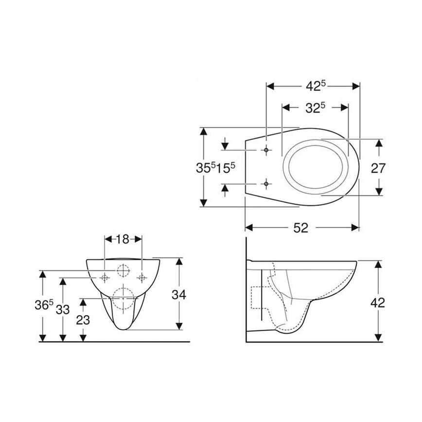 Kolo K93101000 - Miska WC wisząca Rimfree Rekord, ceramika/biała