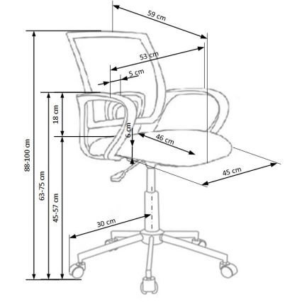 Kolorowe krzesło biurowe SIRAQ