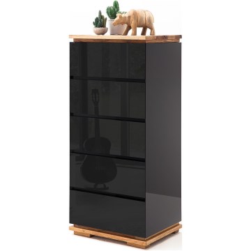 Komoda ARVI czarna/dąb