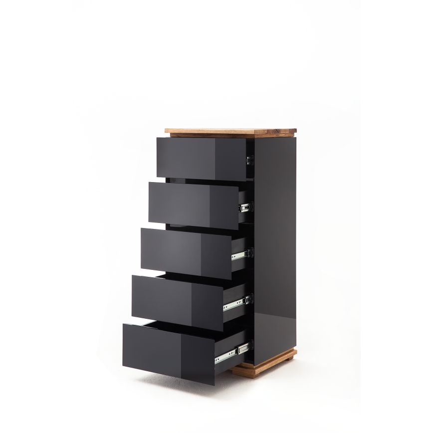 Komoda ARVI czarna/dąb