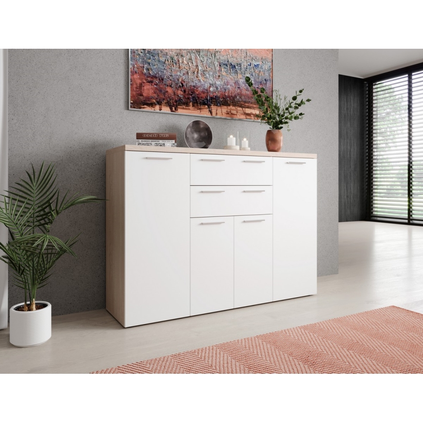 Komoda BRUNO dąb sonoma/biała