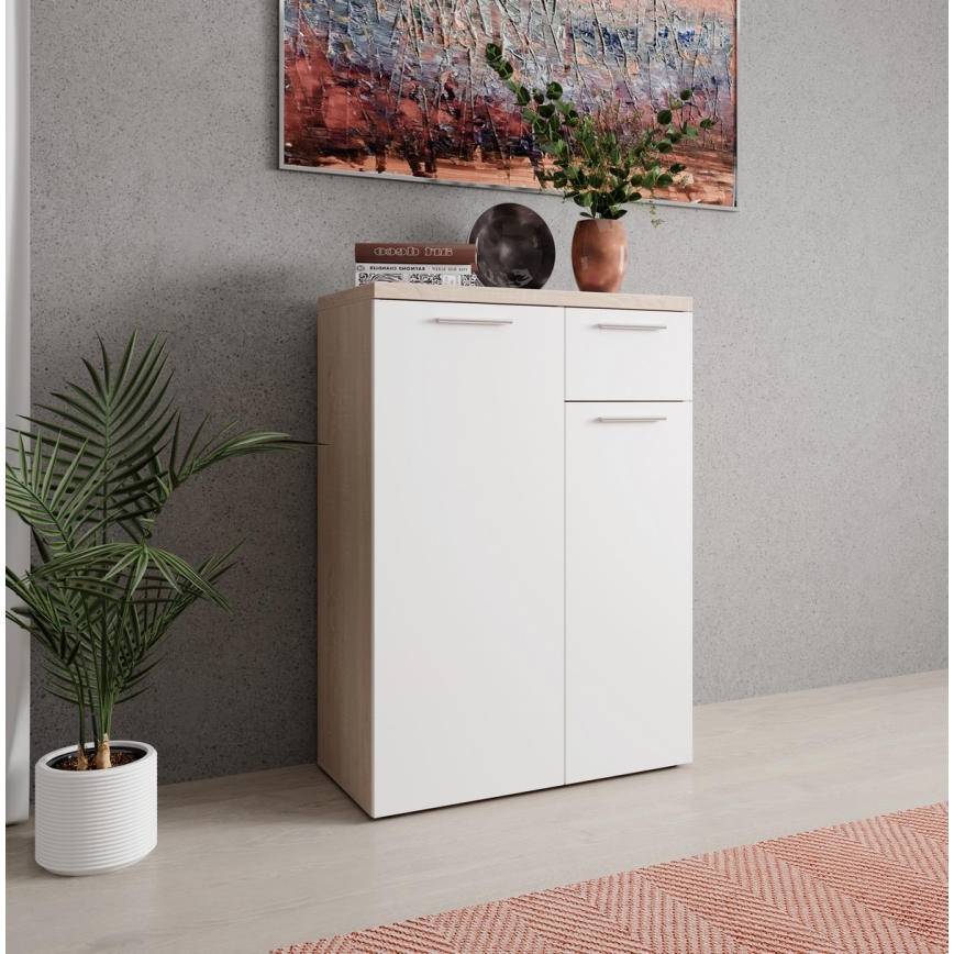 Komoda BRUNO dąb sonoma/biały