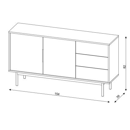 Komoda ELI 154x82x39 cm czarna