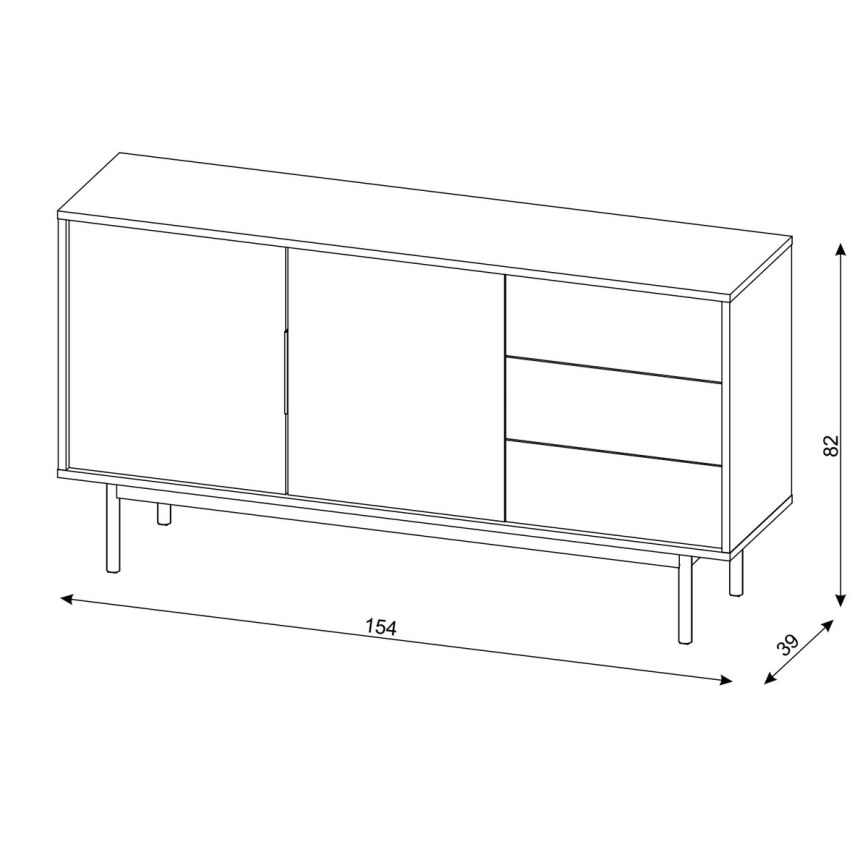 Komoda ELI 154x82x39 cm czarna