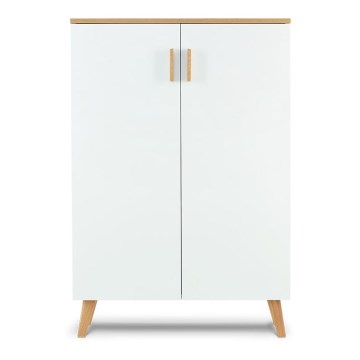 Komoda FRISK 117x80 cm biała/dąb naturalny
