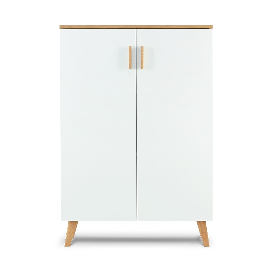 Komoda FRISK 117x80 cm biała/dąb naturalny
