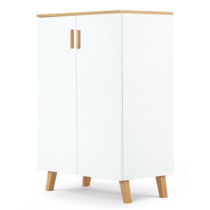 Komoda FRISK 117x80 cm biała/dąb naturalny