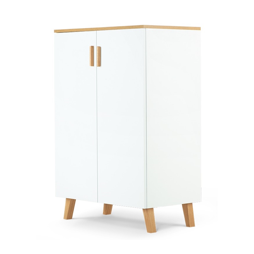 Komoda FRISK 117x80 cm biała/dąb naturalny