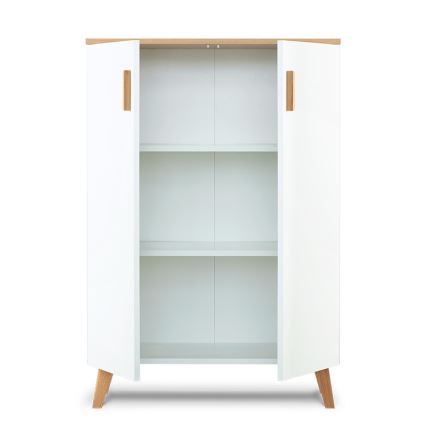 Komoda FRISK 117x80 cm biała/dąb naturalny