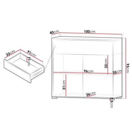 Komoda GESITA 93x100 cm biała