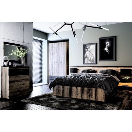 Komoda LANDU 91,5x80 cm dąb klasztorny/czarny