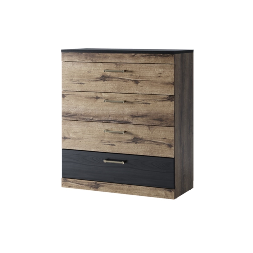 Komoda LANDU 91,5x80 cm dąb klasztorny/czarny