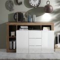 Komoda LENOR 146x93x42 cm biała/dąb