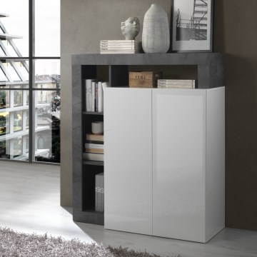 Komoda LENOR biała/antracyt