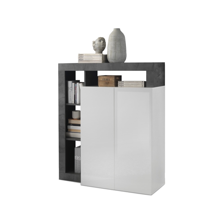 Komoda LENOR biała/antracyt