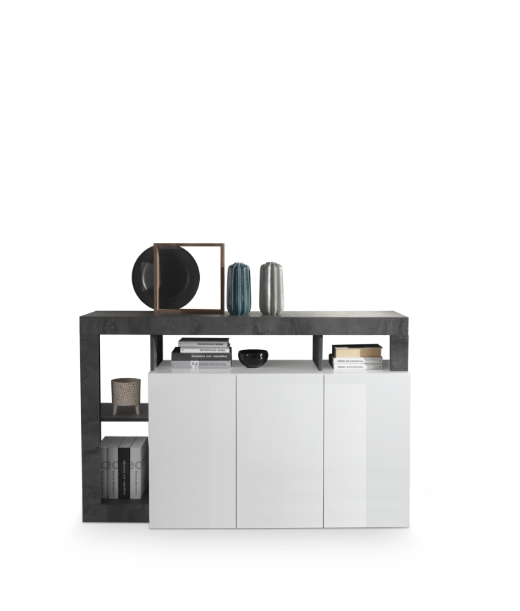 Komoda LENOR biała/antracyt