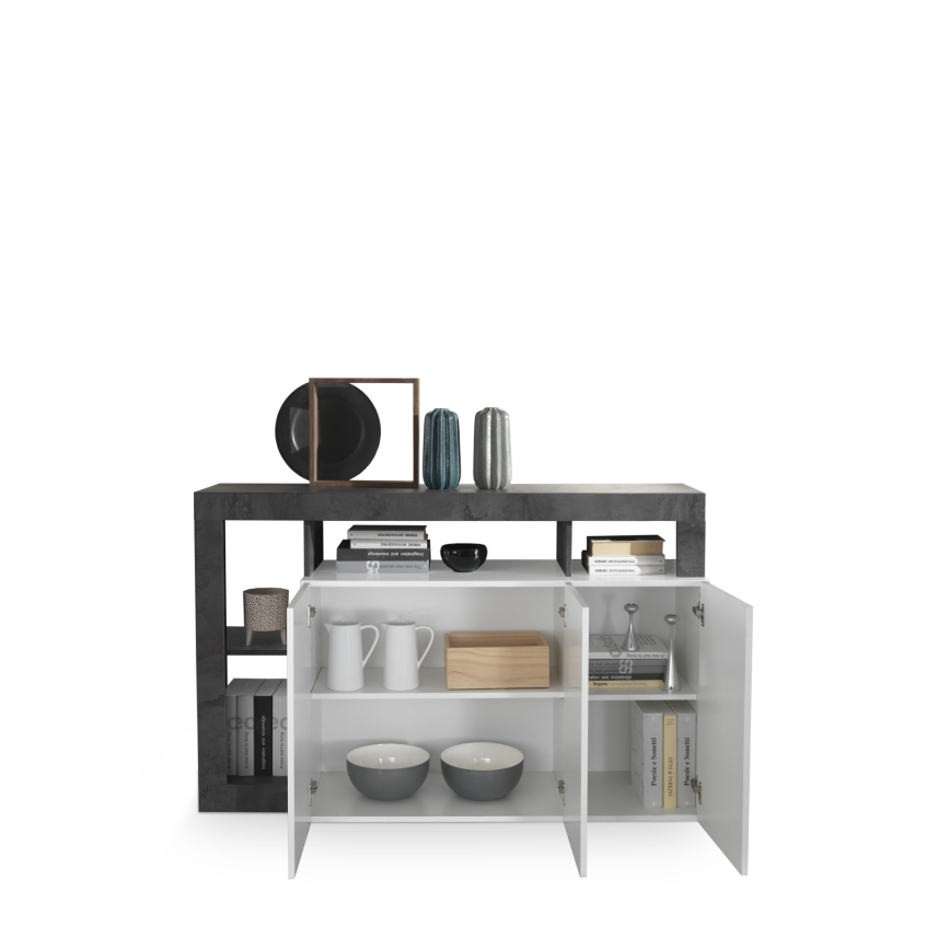 Komoda LENOR biała/antracyt