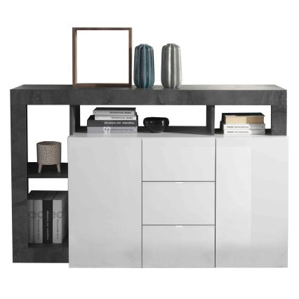 Komoda LENOR biała/antracyt