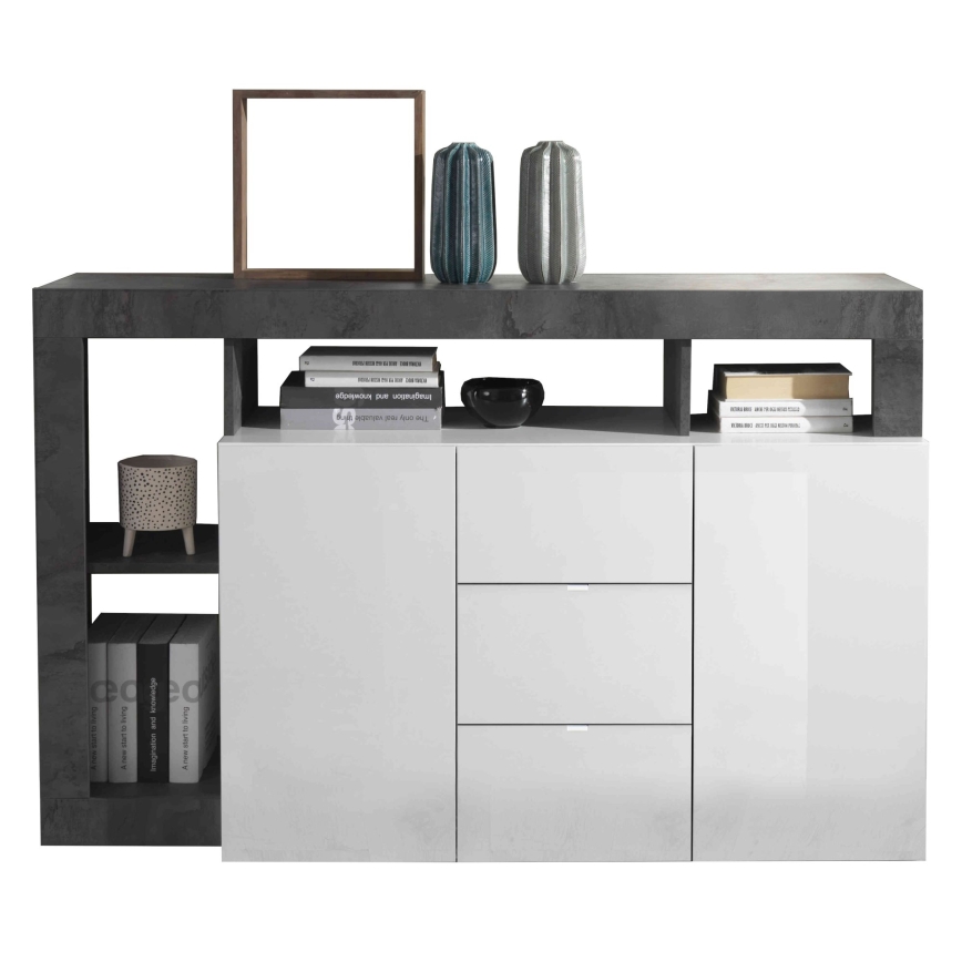 Komoda LENOR biała/antracyt