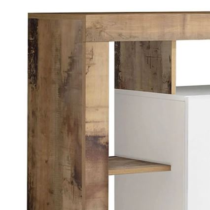 Komoda LENOR biała/brązowa