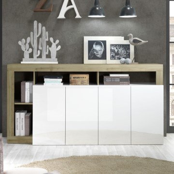 Komoda LENOR biała/brązowa