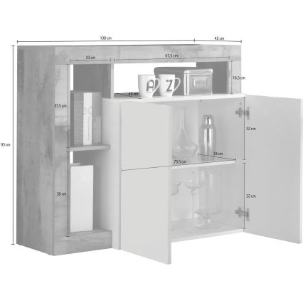 Komoda LENOR biała/dąb