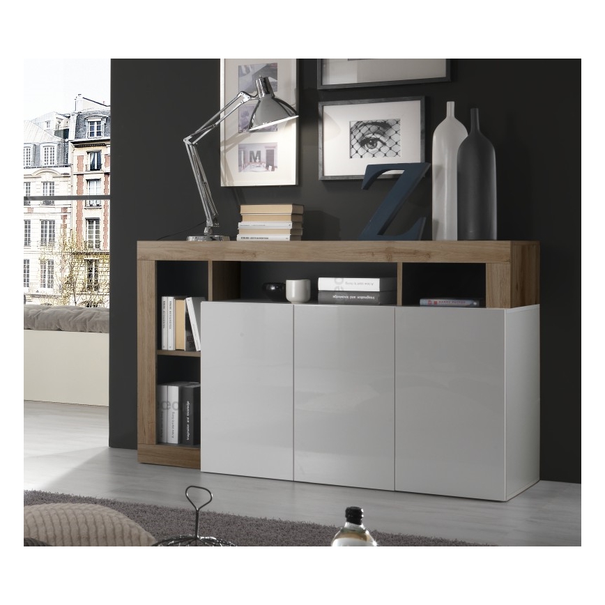 Komoda LENOR biała/dąb