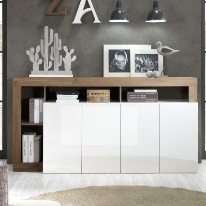 Komoda LENOR biała/dąb