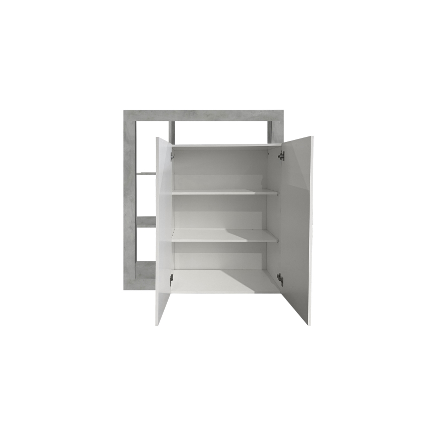 Komoda LENOR biała/szary beton