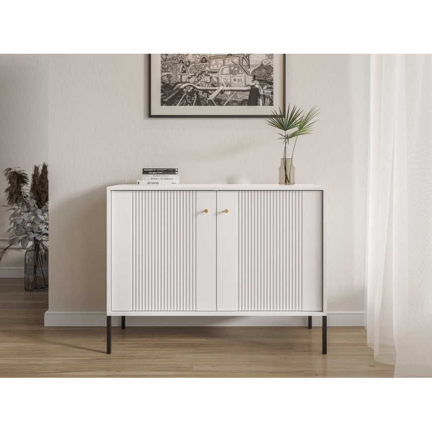 Komoda LUE 104x39 cm biała/czarna