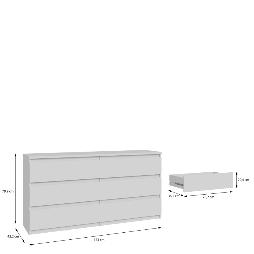 Komoda MAO z szufladami, biała