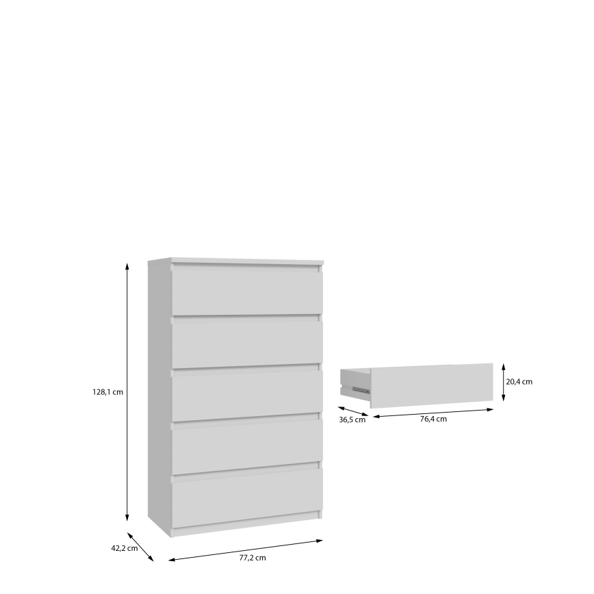 Komoda MAO z szufladami, biała