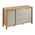 Komoda MENTA 138x81x40 cm dąb wotan/szara