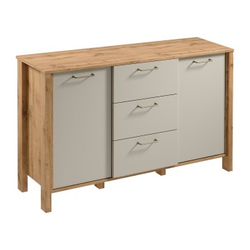 Komoda MENTA 138x81x40 cm dąb wotan/szara