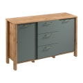 Komoda MENTA 138x81x40 cm dąb wotan/zielony
