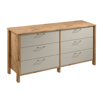 Komoda MENTA 170x81x47 cm dąb wotan/szary