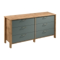 Komoda MENTA 170x81x47 cm dąb wotan/zielony