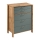 Komoda MENTA 90x108x47 cm dąb wotan/zielony