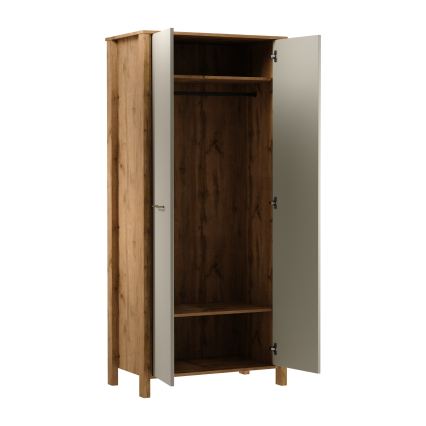 Komoda MENTA 90x200x53 cm dąb wotan/szara
