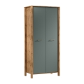 Komoda MENTA 90x200x53 cm dąb wotan/zielony