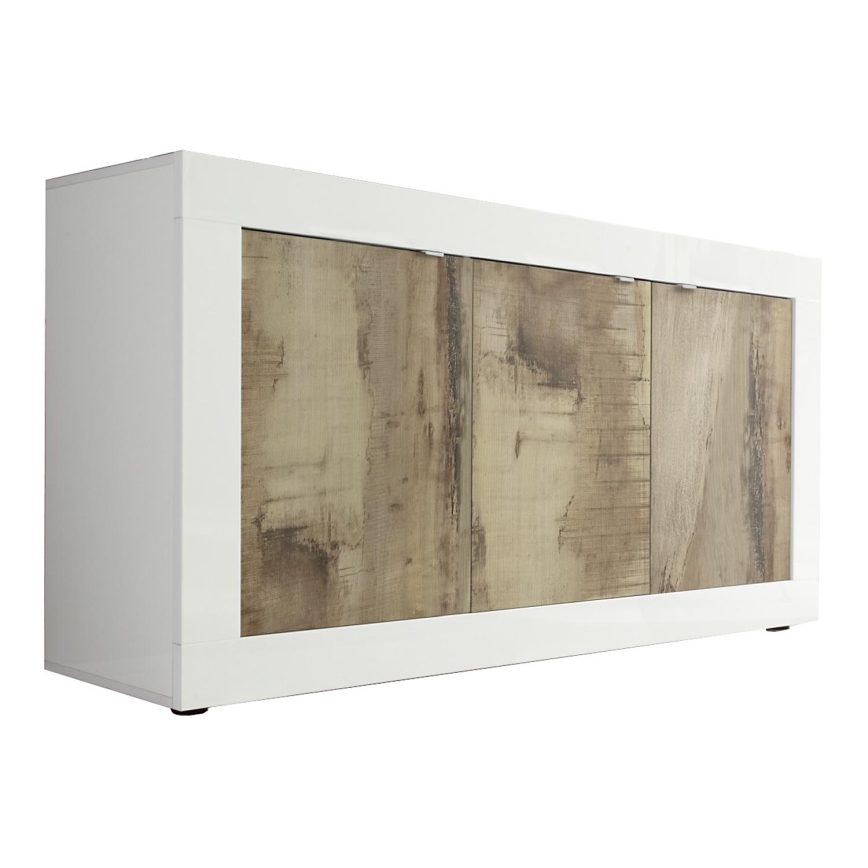 Komoda NERILA biała/brązowa