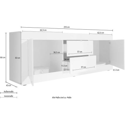 Komoda NERILA biała/brązowa