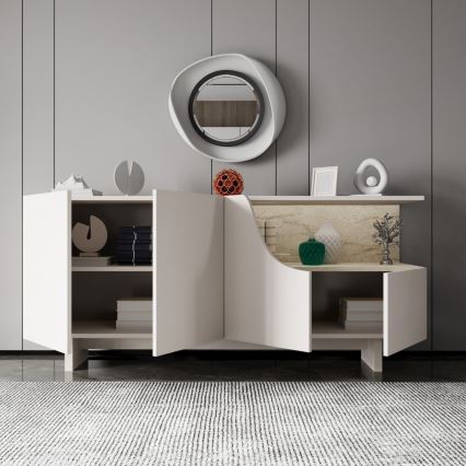 Komoda ORBIS 180x40 cm kremowa/beżowa
