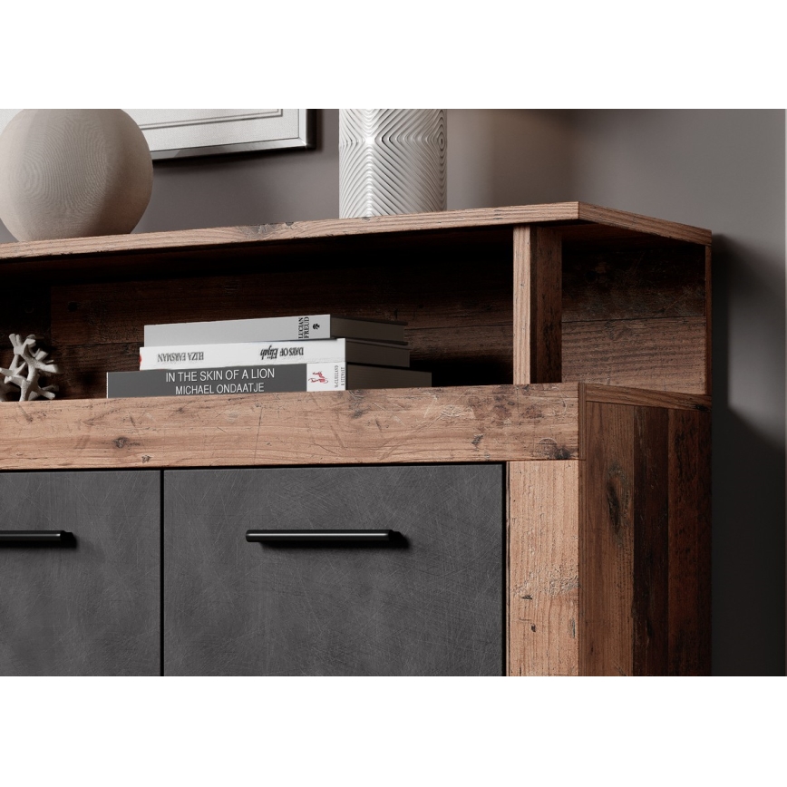 Komoda RUNA ciemny brąz/antracyt