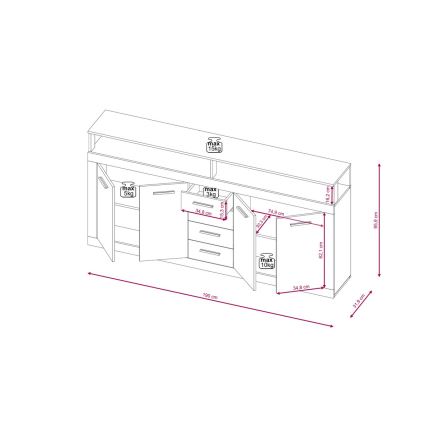 Komoda RUNA ciemny brąz/antracyt
