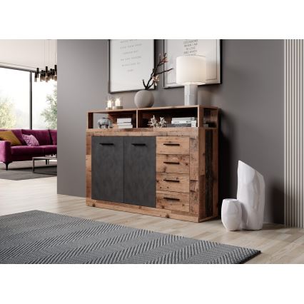 Komoda RUNA ciemny brąz/antracyt