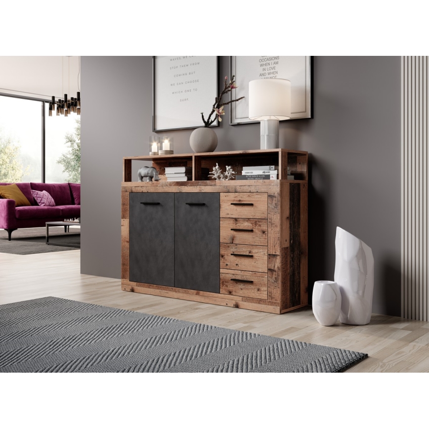 Komoda RUNA ciemny brąz/antracyt