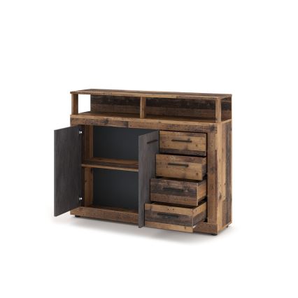 Komoda RUNA ciemny brąz/antracyt