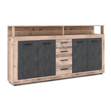 Komoda RUNA jasnobrązowa/antracytowa